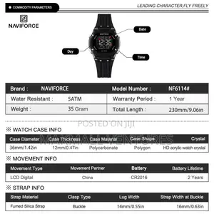 Naviforce Water Resistant Digital Watch (NF 6114)