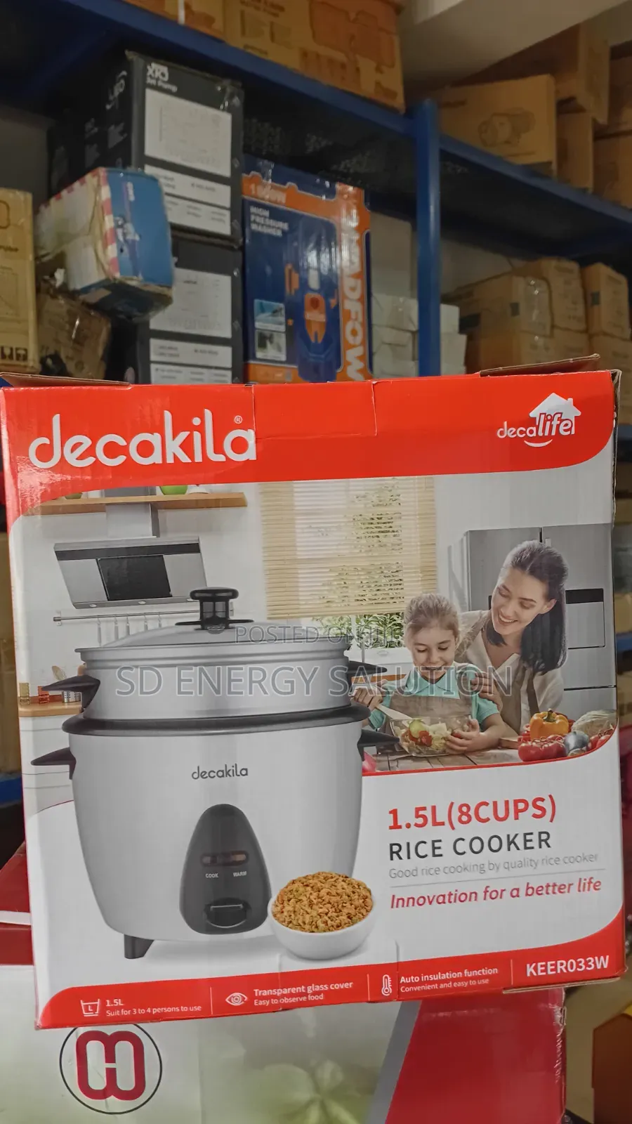 Decakila 1.5L Automatic Rice Cooker With Keep Warm Function