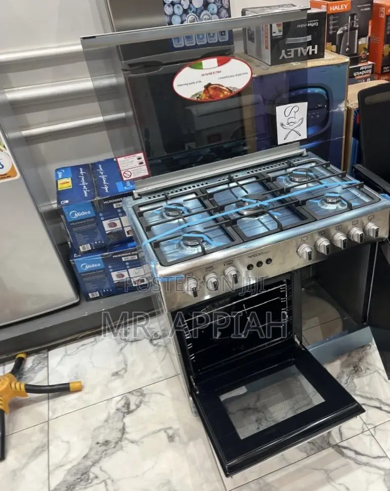 Efficient Classic Mediatech 5 Gas Burner Rotisserie Silver(Oven)
