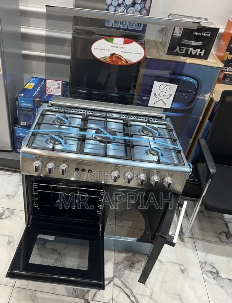 Affordable Mediatech 5gas Burner Oven and Grill Auto Rotisserie Silver