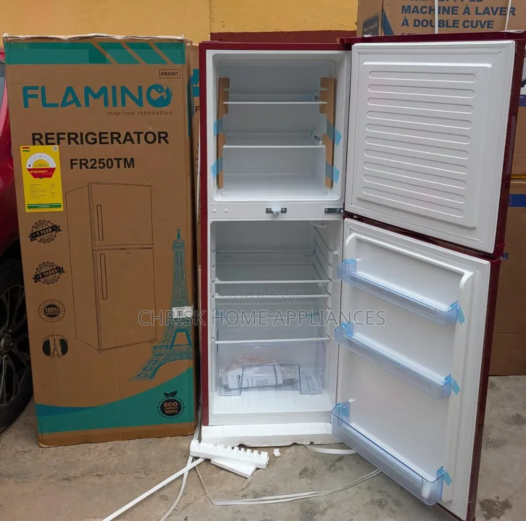 Flamino FR250TM Double Door Refrigerator 195L – Wine Red