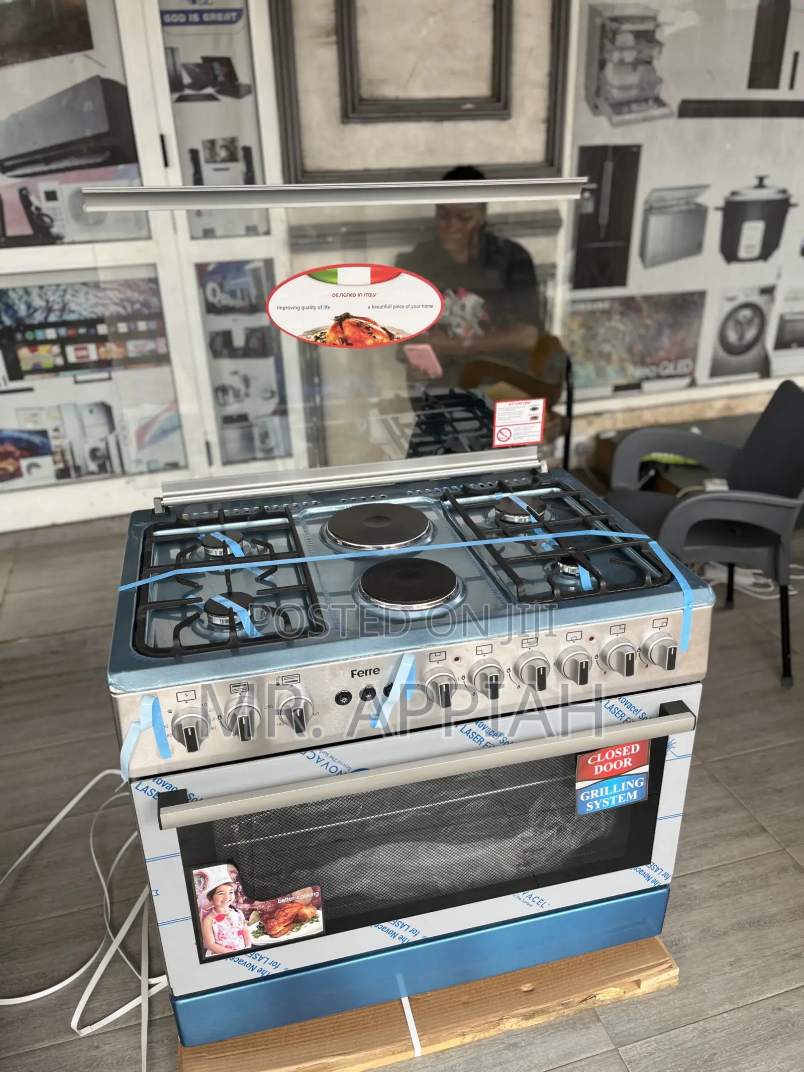 Get Classic Ferre 60x90cm 4 Gas + 2 Electric Cooker(Auto Rotisserie).