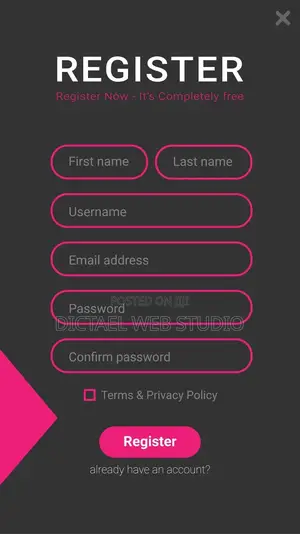 Registration and Sign Up Page Website - For Members and Customers