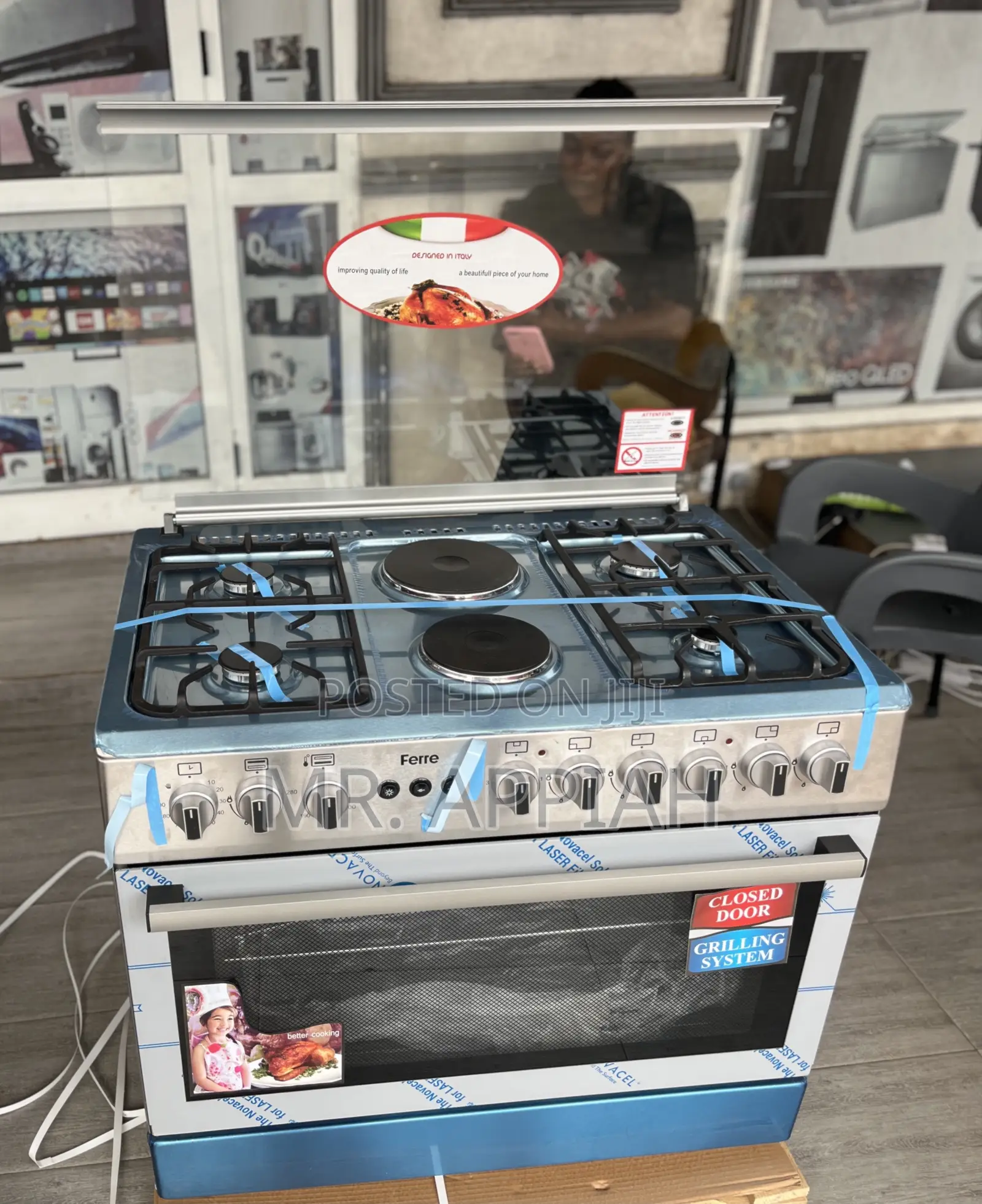 Classic Ferre 4 Gas With 2 Electric With Oven(Auto Rotisserie) Gray
