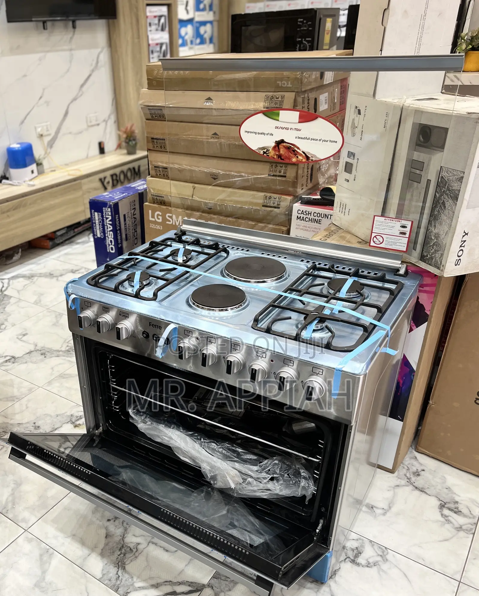 Classic Ferre 4 Gas With 2 Electric With Oven(Auto Rotisserie) Gray