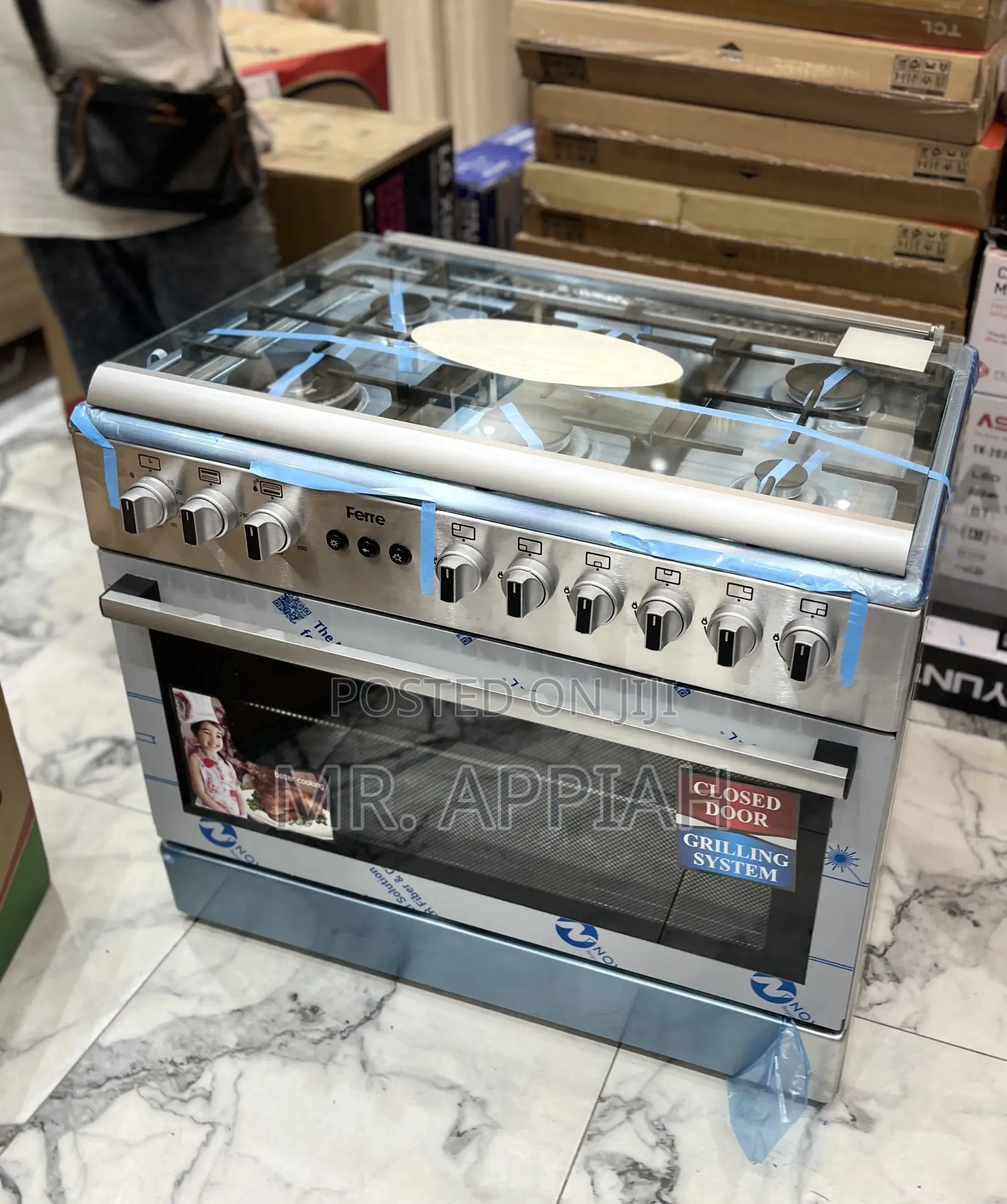 Buy Authentic Ferre 4 Gas + 2 Electric Burner(Auto Rotisserie)Gray.