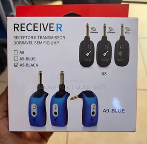 A9 Wireless Guitar System That Includes a Transmitter and a Receiver.
