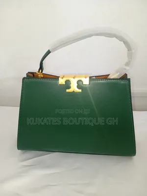 Title: Tory Burch Green Leather Top Handle Handbag