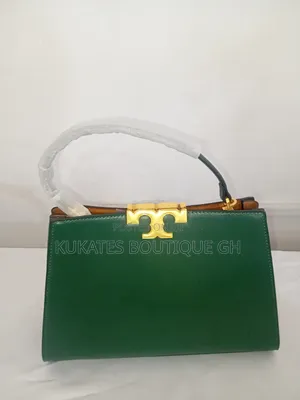 Title: Tory Burch Green Leather Top Handle Handbag
