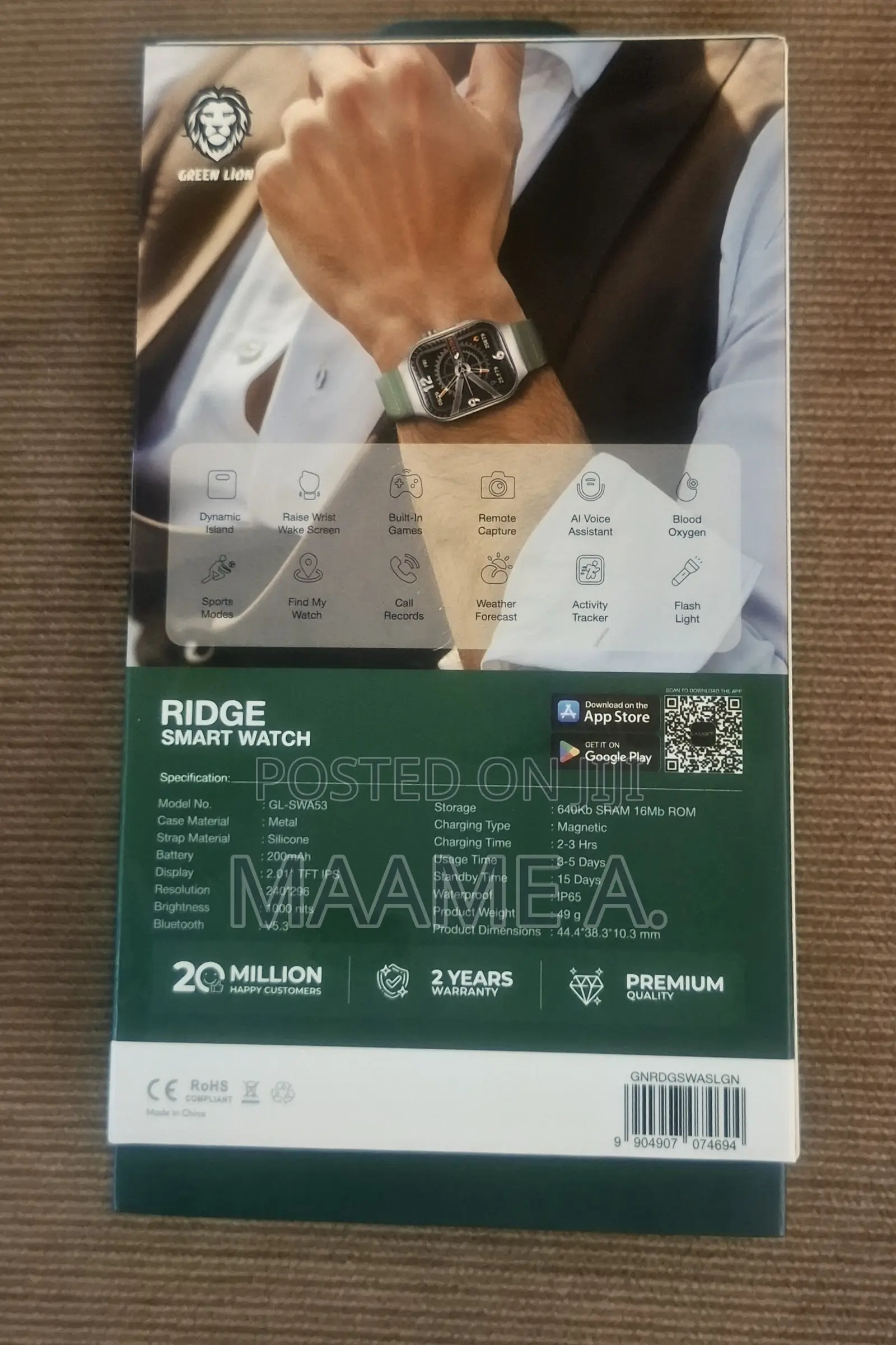 The Green Lion Ridge Smart Watch