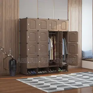 P 3D 16cubes Wardrobe With Shoe Rack