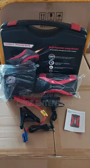 Jump Starter Kit With Air Compressor USB LED Smart Clamps