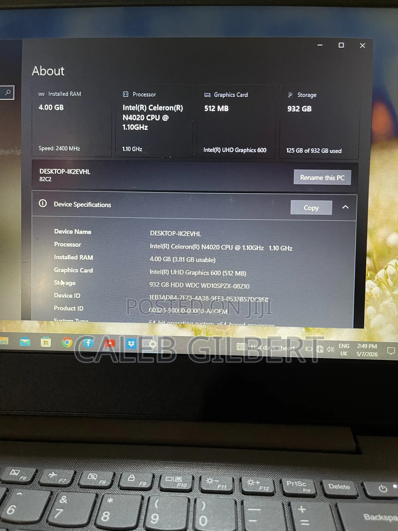 Laptop Lenovo Ideapad V14 IGL 4GB Intel Celeron SSD 1T
