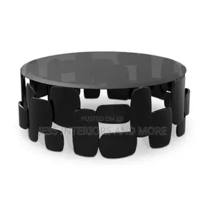Center Table 120cm (Modern Round Glass Coffee Table)