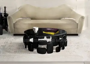 Center Table 120cm (Modern Round Glass Coffee Table)