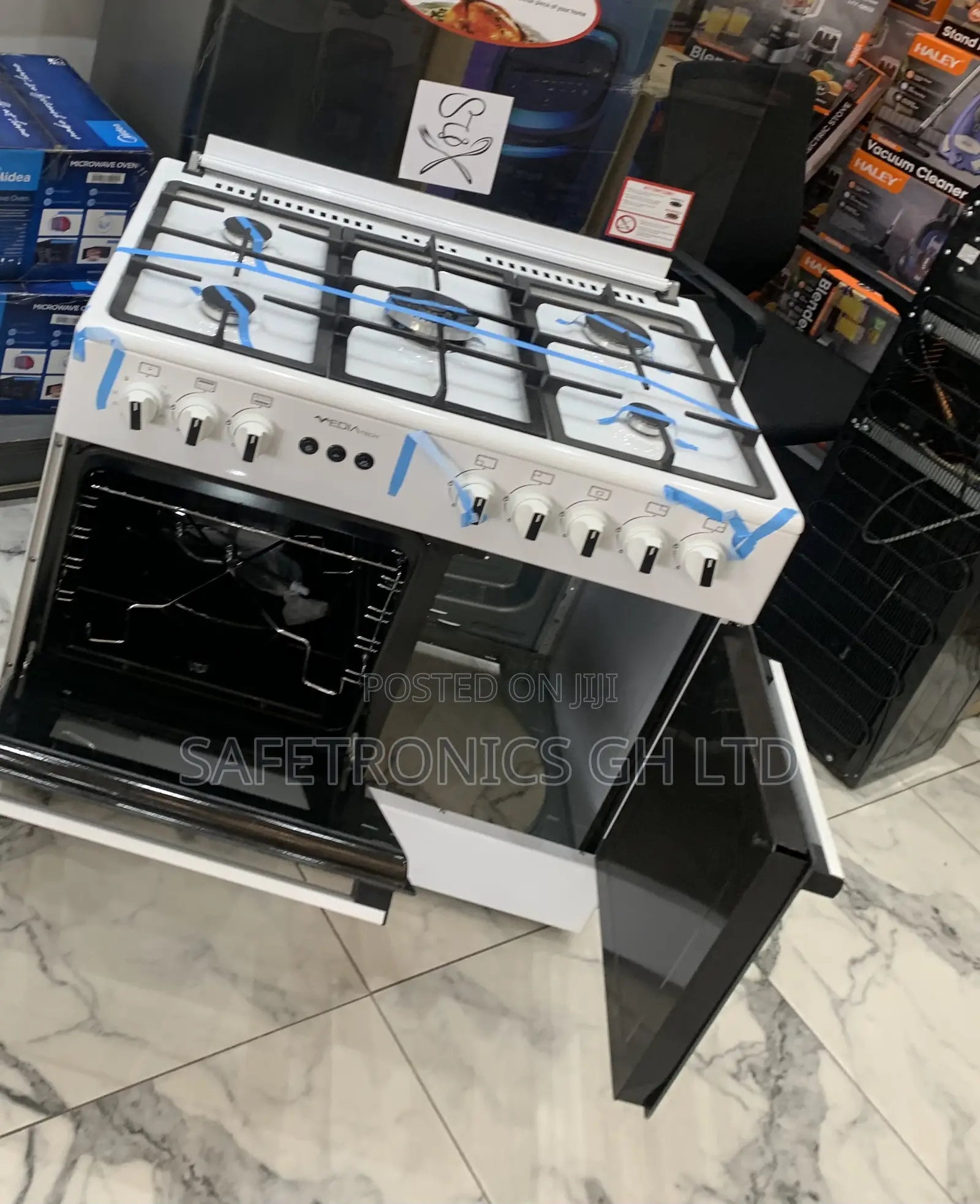 Premium Sleek Mediatech 5-Burner Gas Cooker With Oven, Grill
