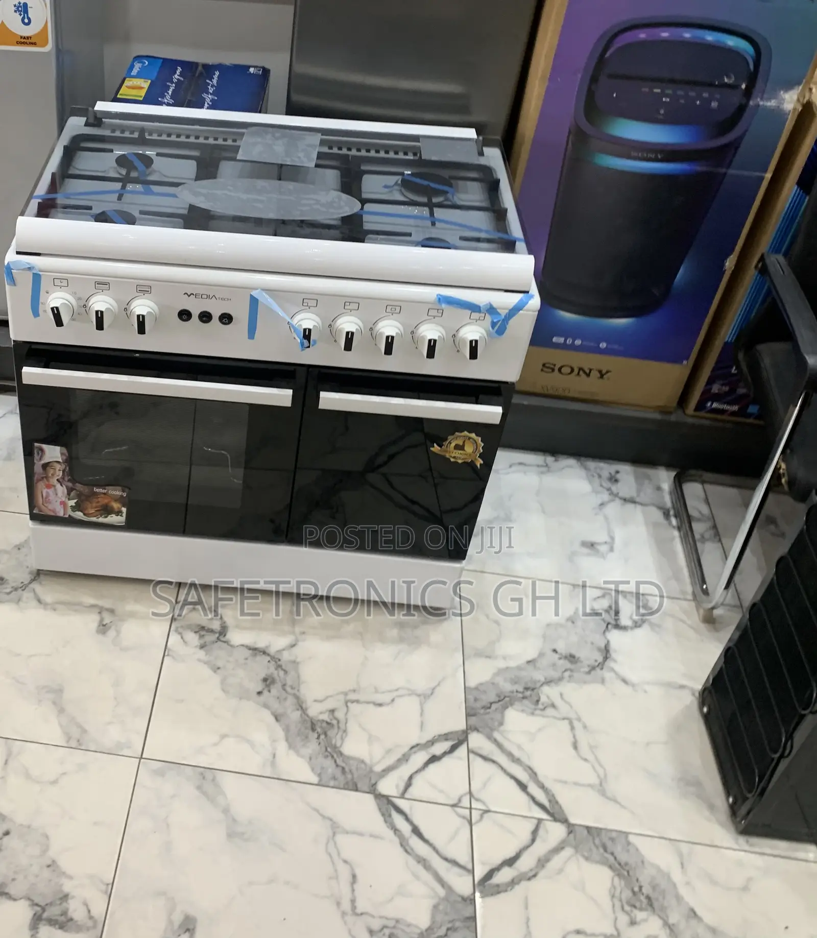 Choose White Mediatech 5-Burner Gas Cooker With Oven, Grill