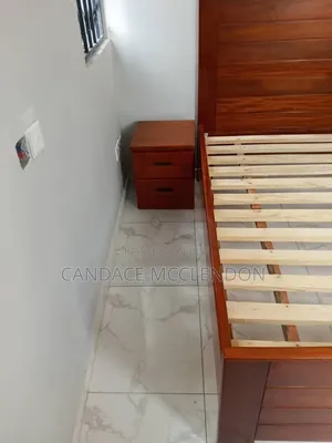 Solid Wood Queen Bed Frame With Bedside Table – Excellent Condition