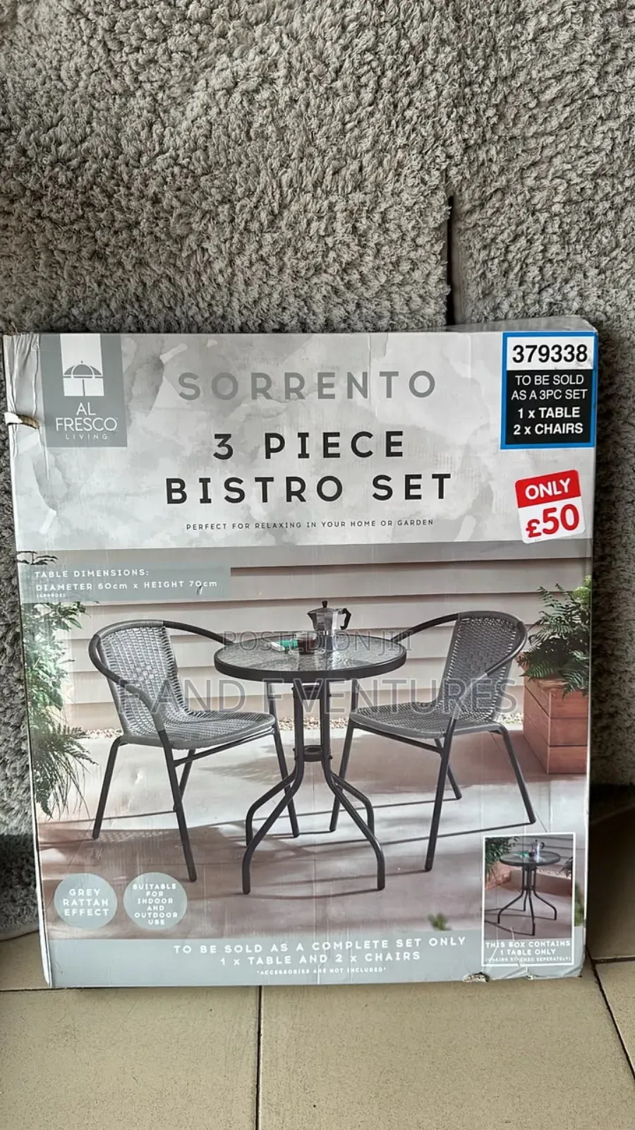 Bistro Glass Top Table - UK