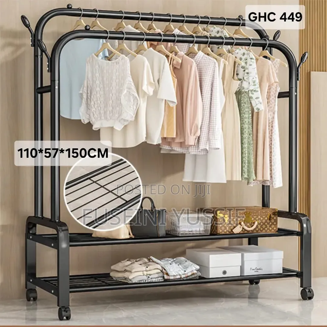 Heavy Duty Clothes Rack With Wheels – 110×57×150cm
