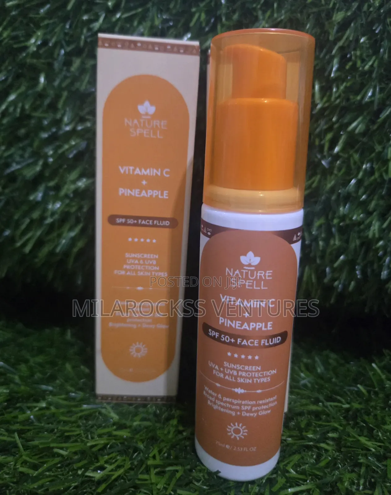 Nature Spell Vitamin C + Pineapple Sunscreen SPF 50. 75ml.