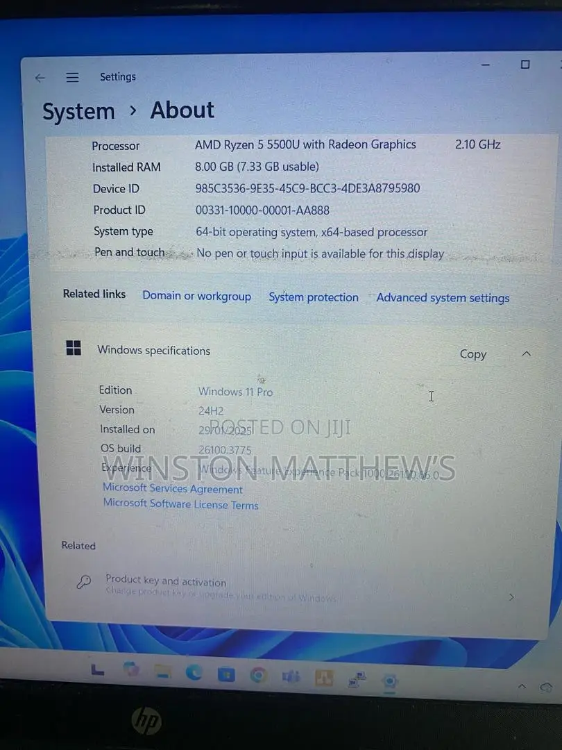 Laptop HP 15 8GB AMD Ryzen 5 SSD 256GB