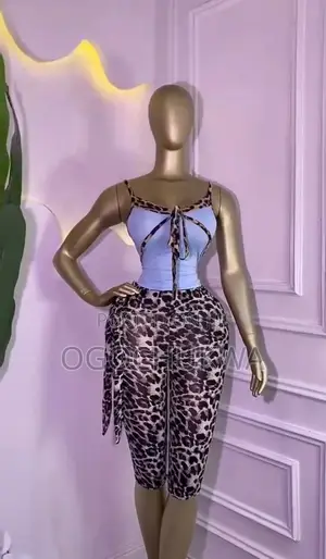 Leopard 2pcs Set Pink Top + Shorts