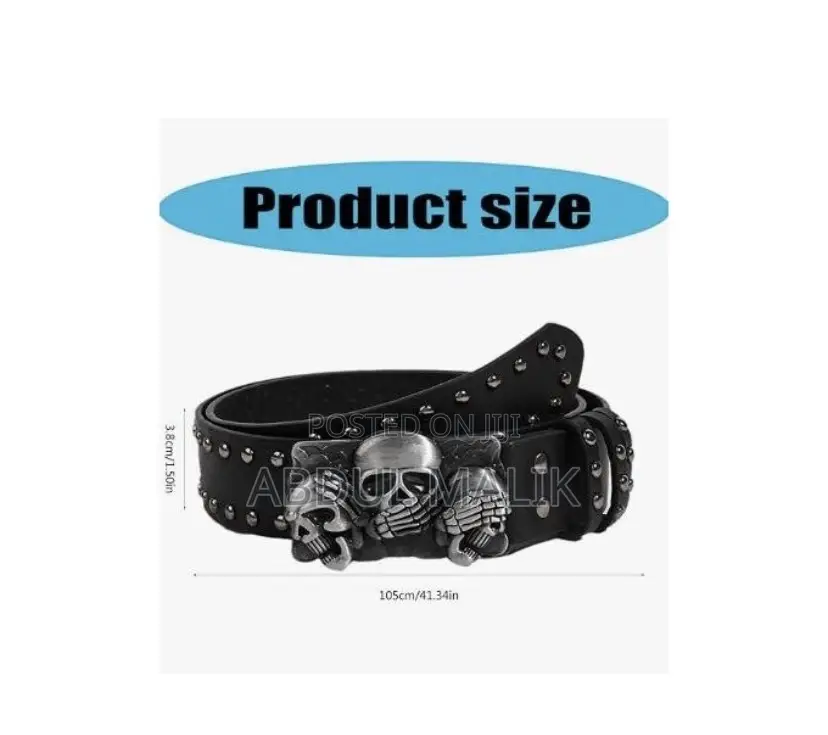 Fashion Men’s Black Leather Belt With Silver Buckle