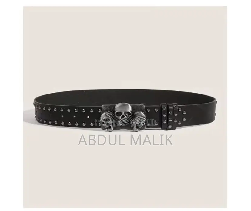 Fashion Men’s Black Leather Belt With Silver Buckle