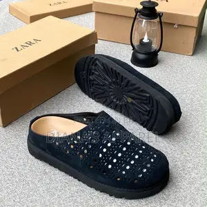 Zara Perforated Split Suede Mules