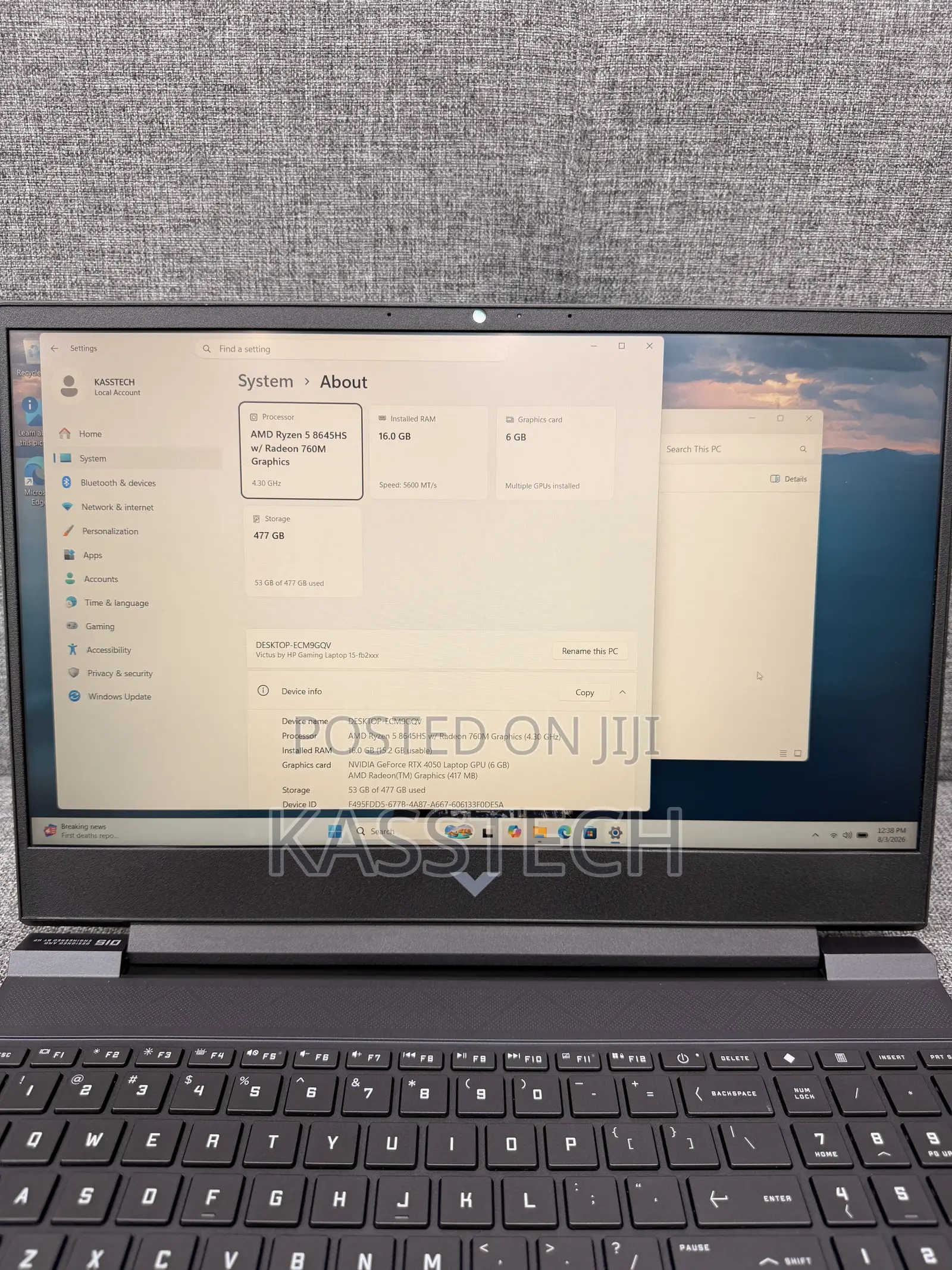Laptop HP Victus 15 16GB AMD Ryzen 5 SSD 512GB