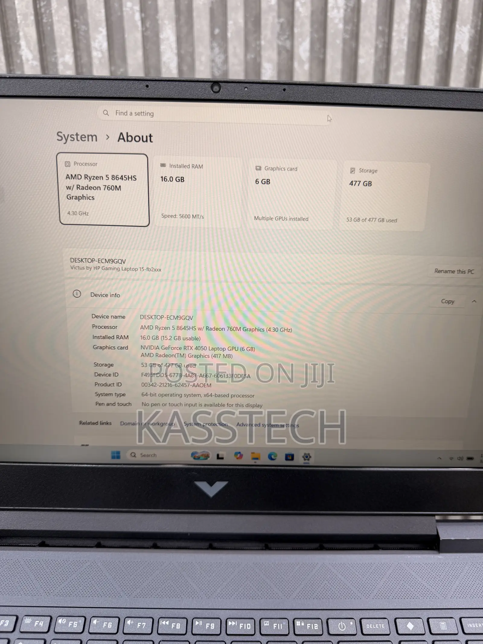 Laptop HP Victus 15 16GB AMD Ryzen 5 SSD 512GB