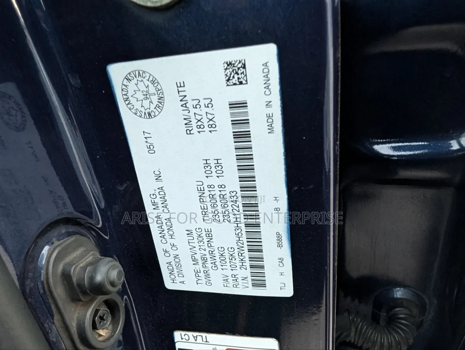 Honda CR-V 2017 Blue