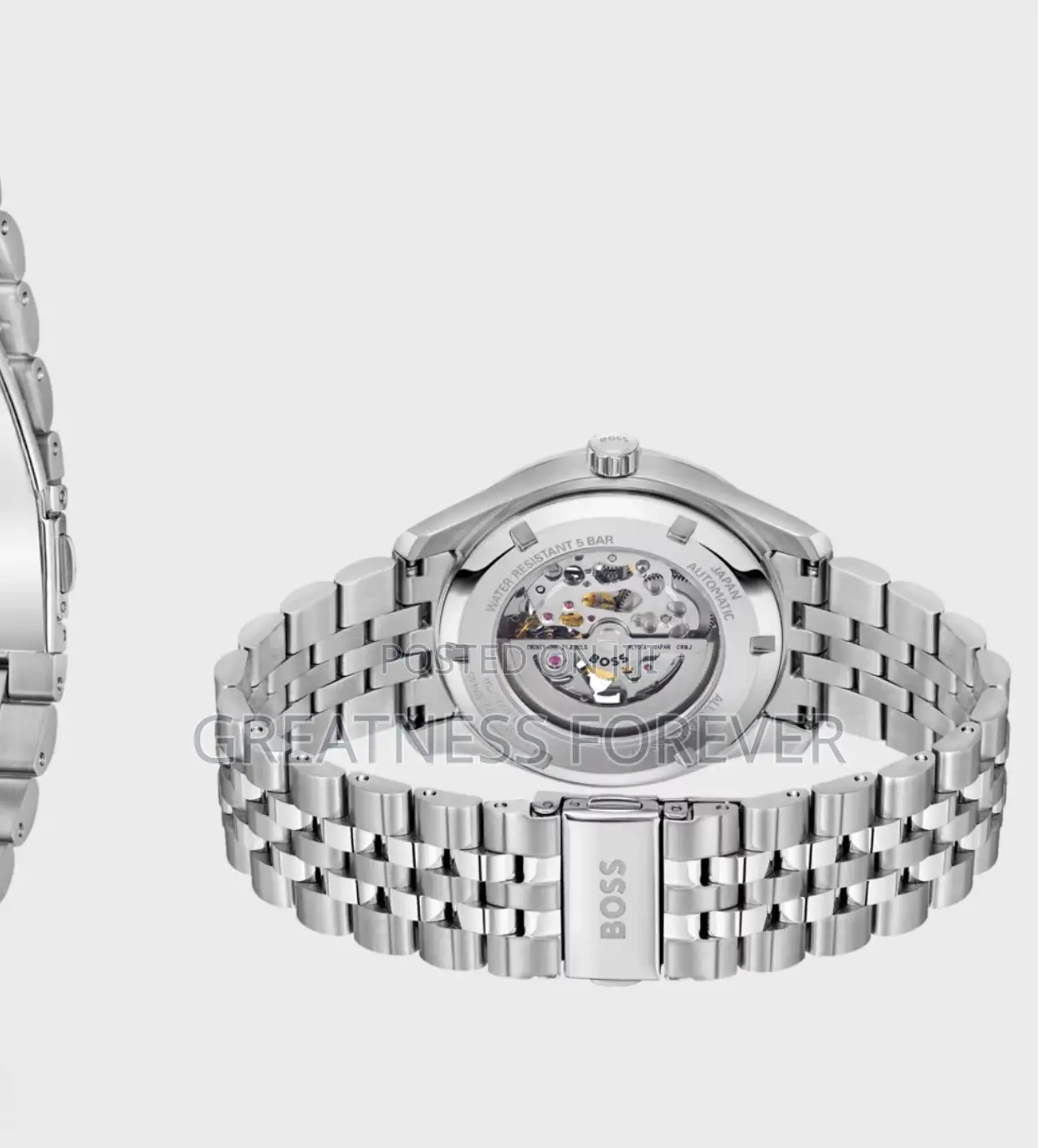 Hugo Boss Automatic Watch With Green Skeleton Dial