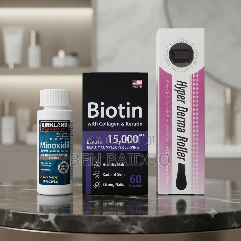 Kirkland Minoxidil Derma Roller Biotin (Hair Nourishment Kit)