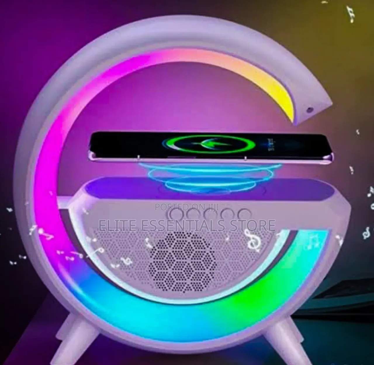 Bluetooth Speaker Wireless Phone Charger Led Light Lamp Fm Radio