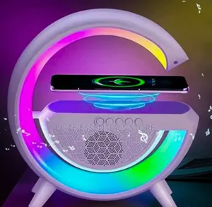 Bluetooth Speaker Wireless Phone Charger Led Light Lamp Fm Radio