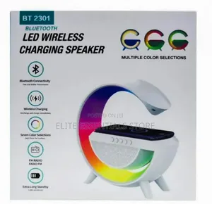 Bluetooth Speaker Wireless Phone Charger Led Light Lamp Fm Radio