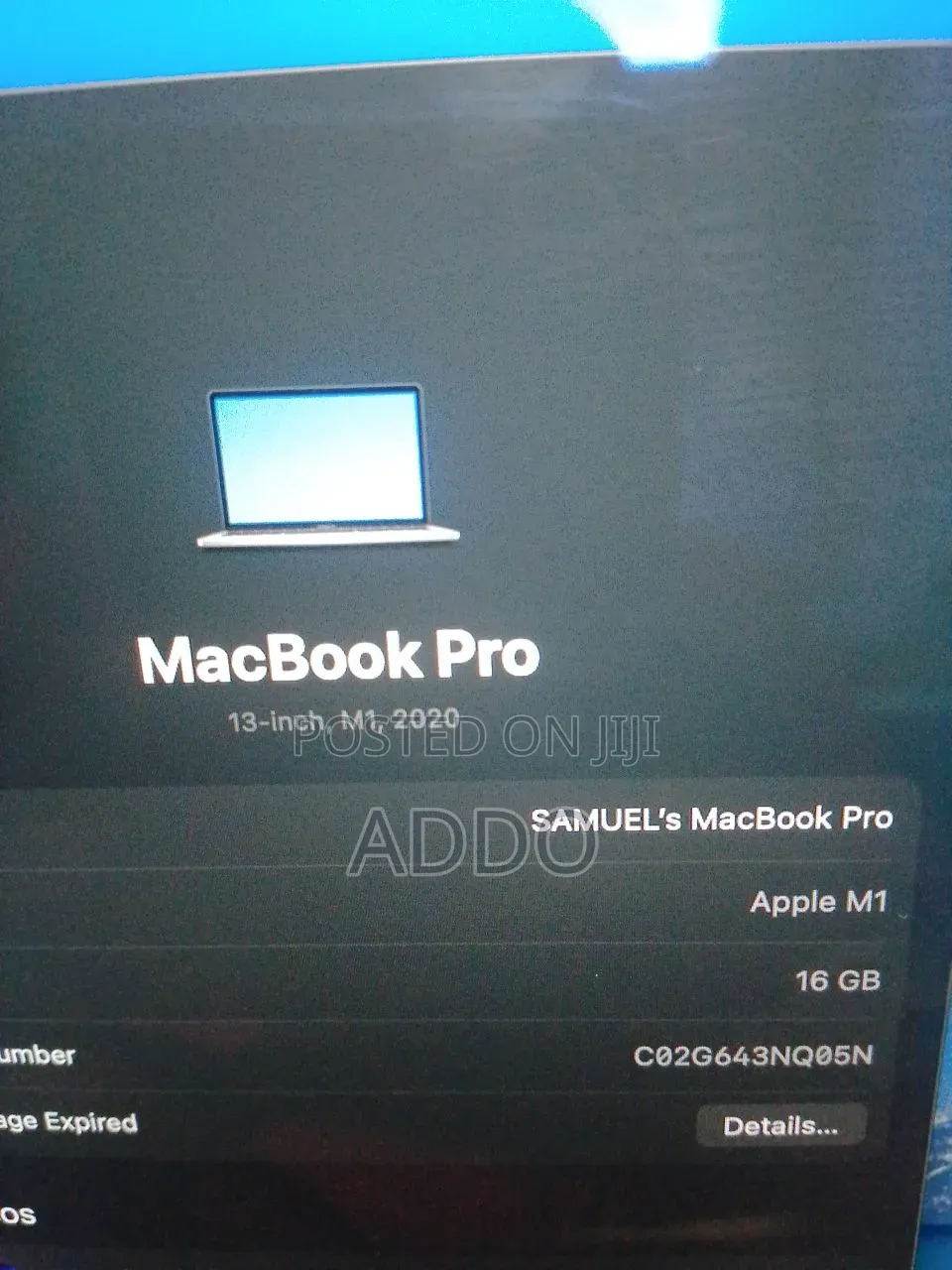 Laptop Apple MacBook Pro 2020 16GB Apple M1 SSD 256GB