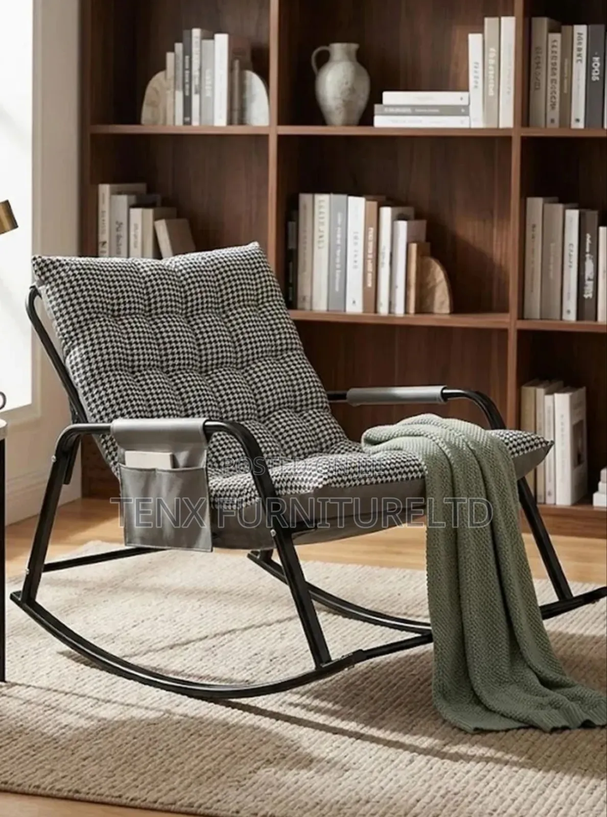 Rocking Lounge Chair With Double-Sided Cushion