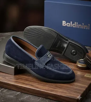 Baldinini Navy Blue Suede Easy Fix Men's Shoes