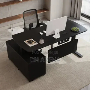 Electric Height Adjustable Executive Desk With Cabinet Sit/Stand Desk