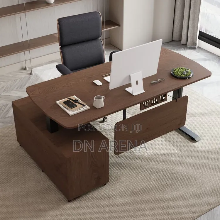 Electric Height Adjustable Executive Desk With Cabinet Sit/Stand Desk