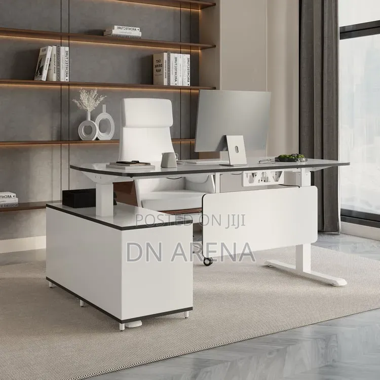 Electric Height Adjustable Executive Desk With Cabinet Sit/Stand Desk