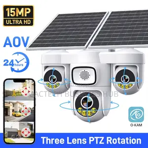 Solar Powered 4g/WiFi PTZ Security Camera With Dual Solar Panels