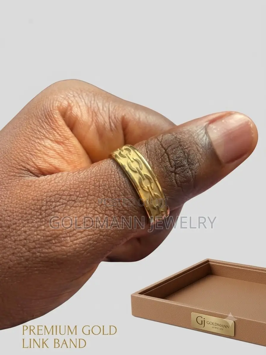 Men’s Gold Chain Link Ring – Premium Solid Band (Non-Tarnish)