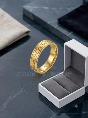 Men’s Gold Chain Link Ring – Premium Solid Band (Non-Tarnish)