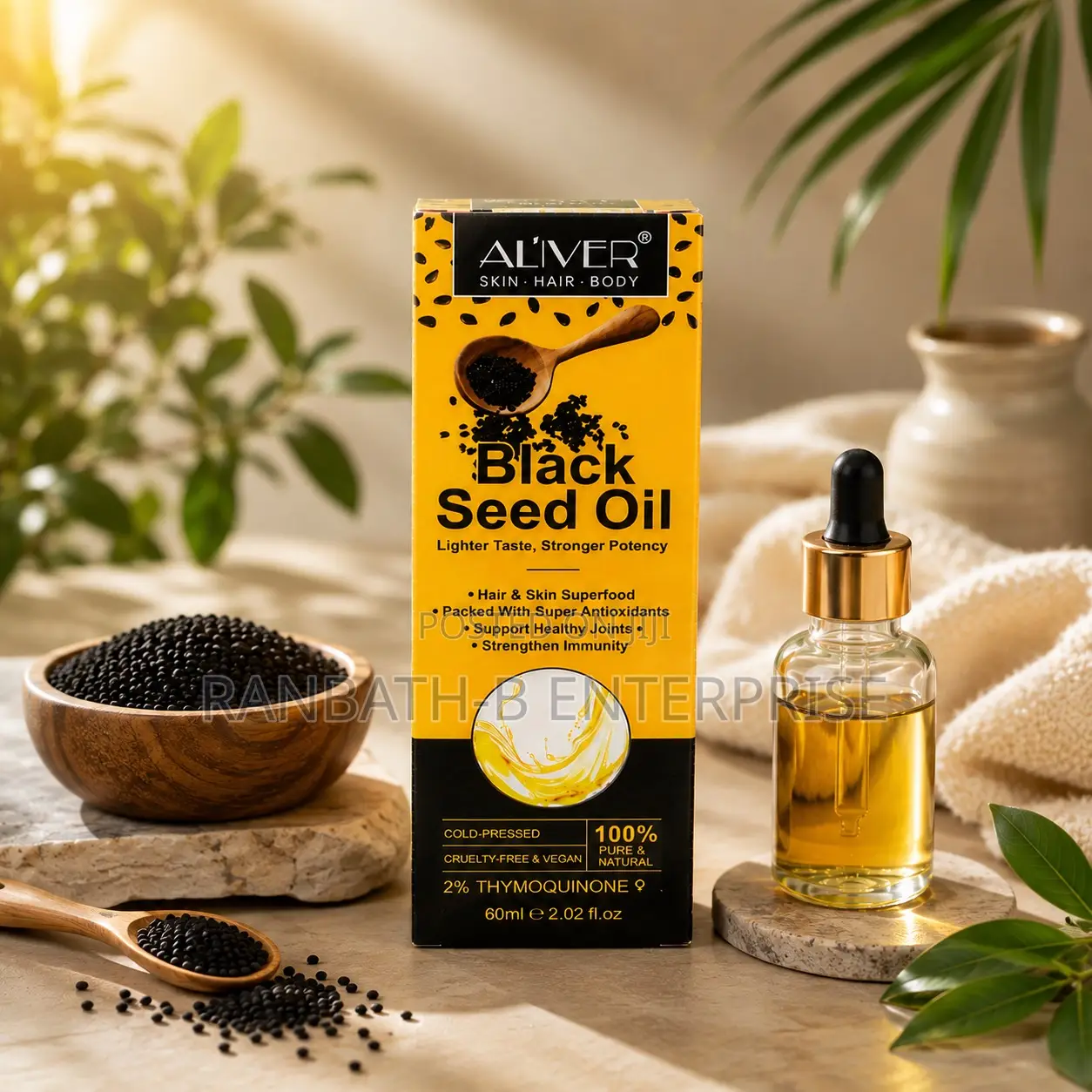 Original ALIVER Hair, Skin Body Black Seed Oil