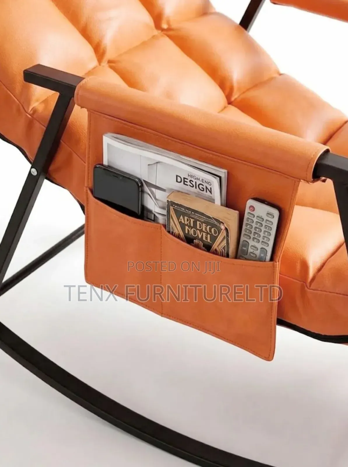 Padded Rocking Chair With Footrest Indoor Outdoor Lounge