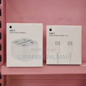 Original Apple 20W USB-C Type-C Charger + USB-C Cable, 3-Pin UK Plug